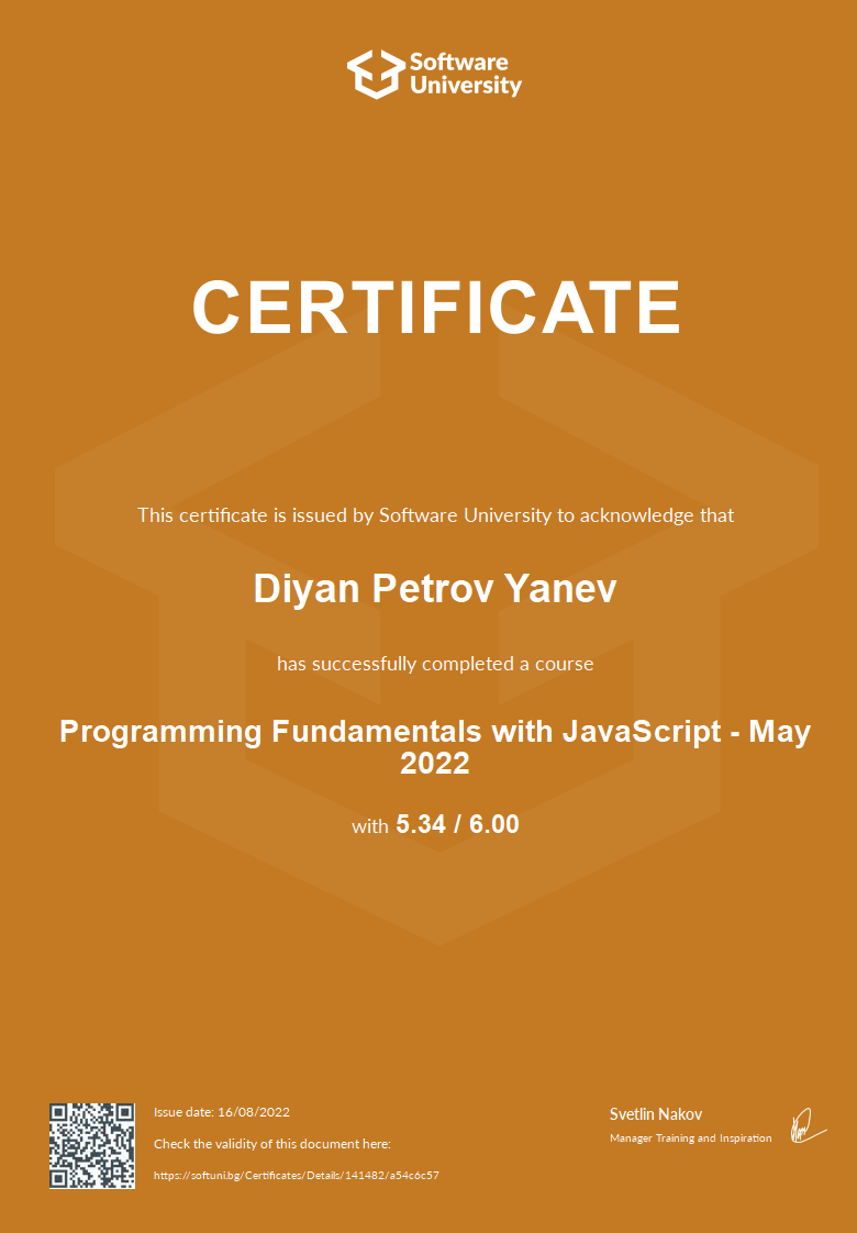 Programming Fundamentals - JavaScript